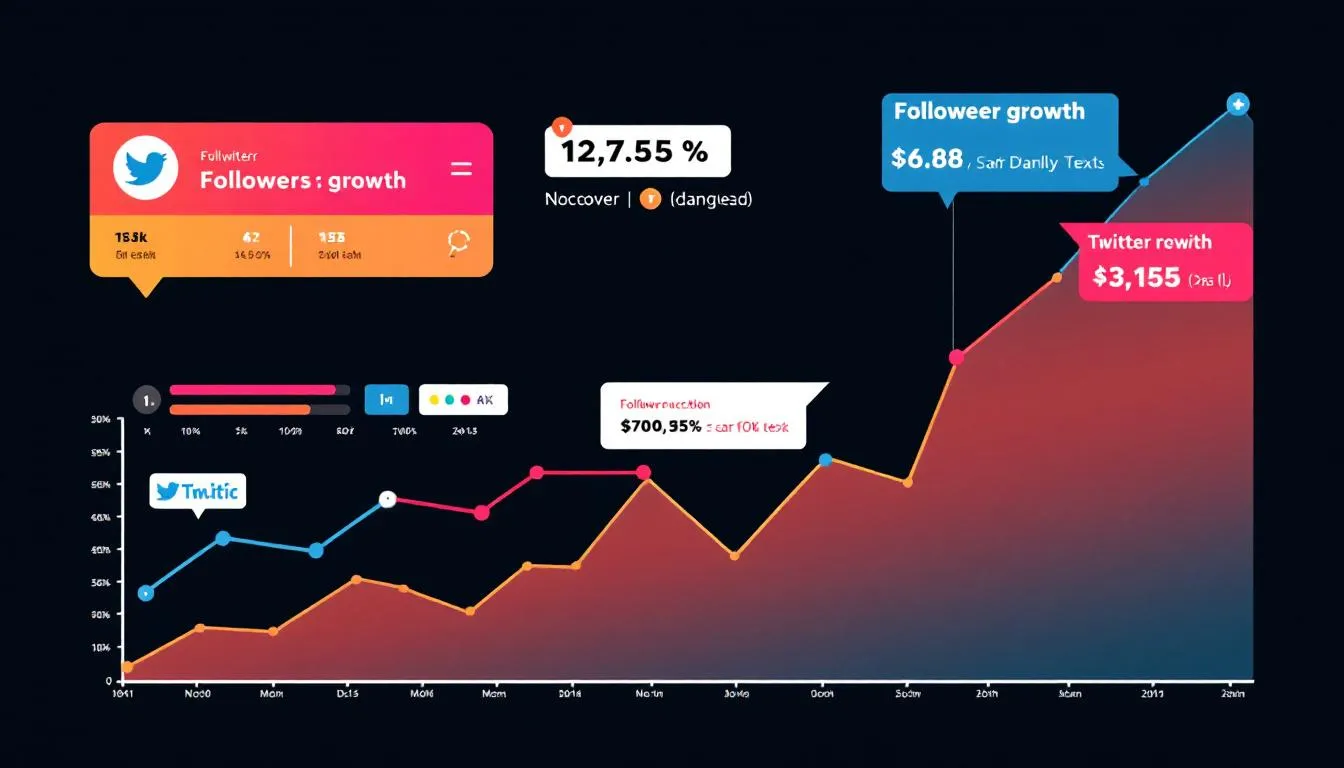 A graphical representation of Twitter analytics data showcasing follower growth trends.