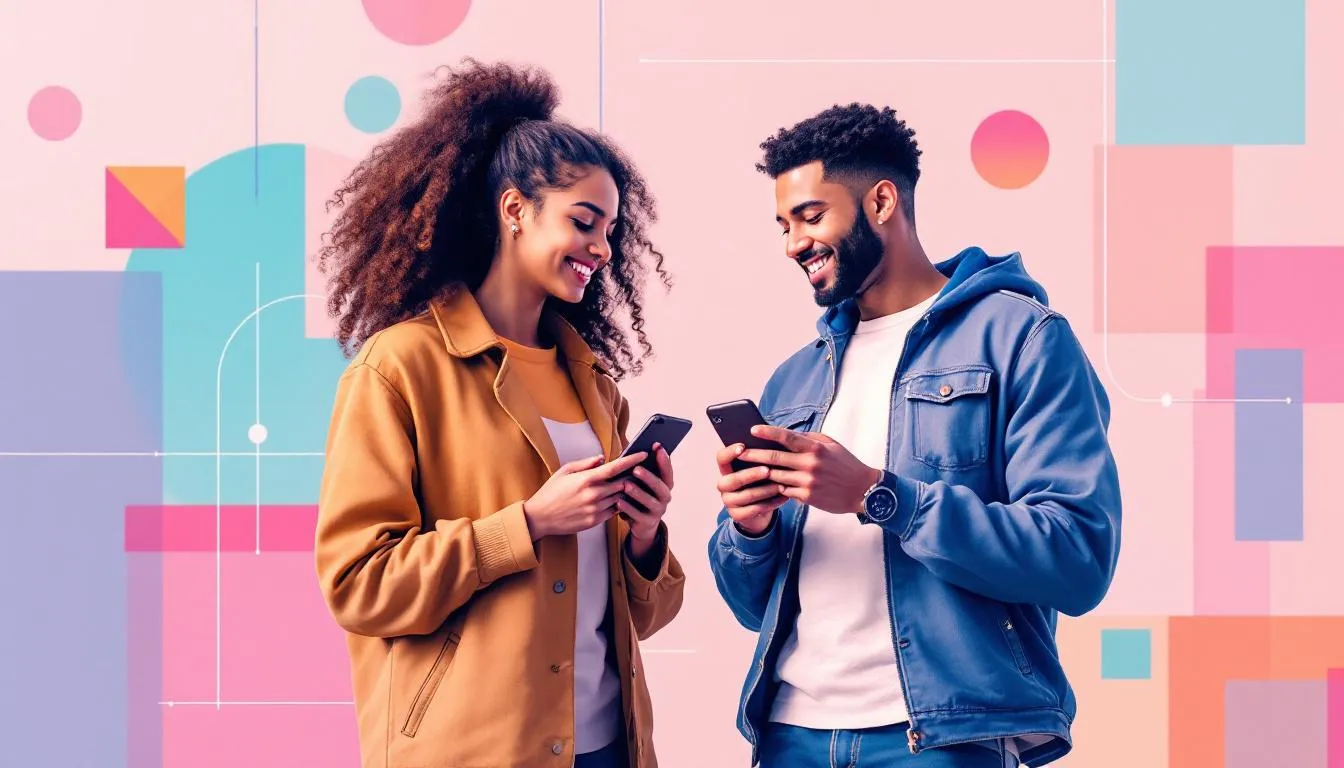 An image of two influencers collaborating on a social media campaign, representing collaboration with influencers.