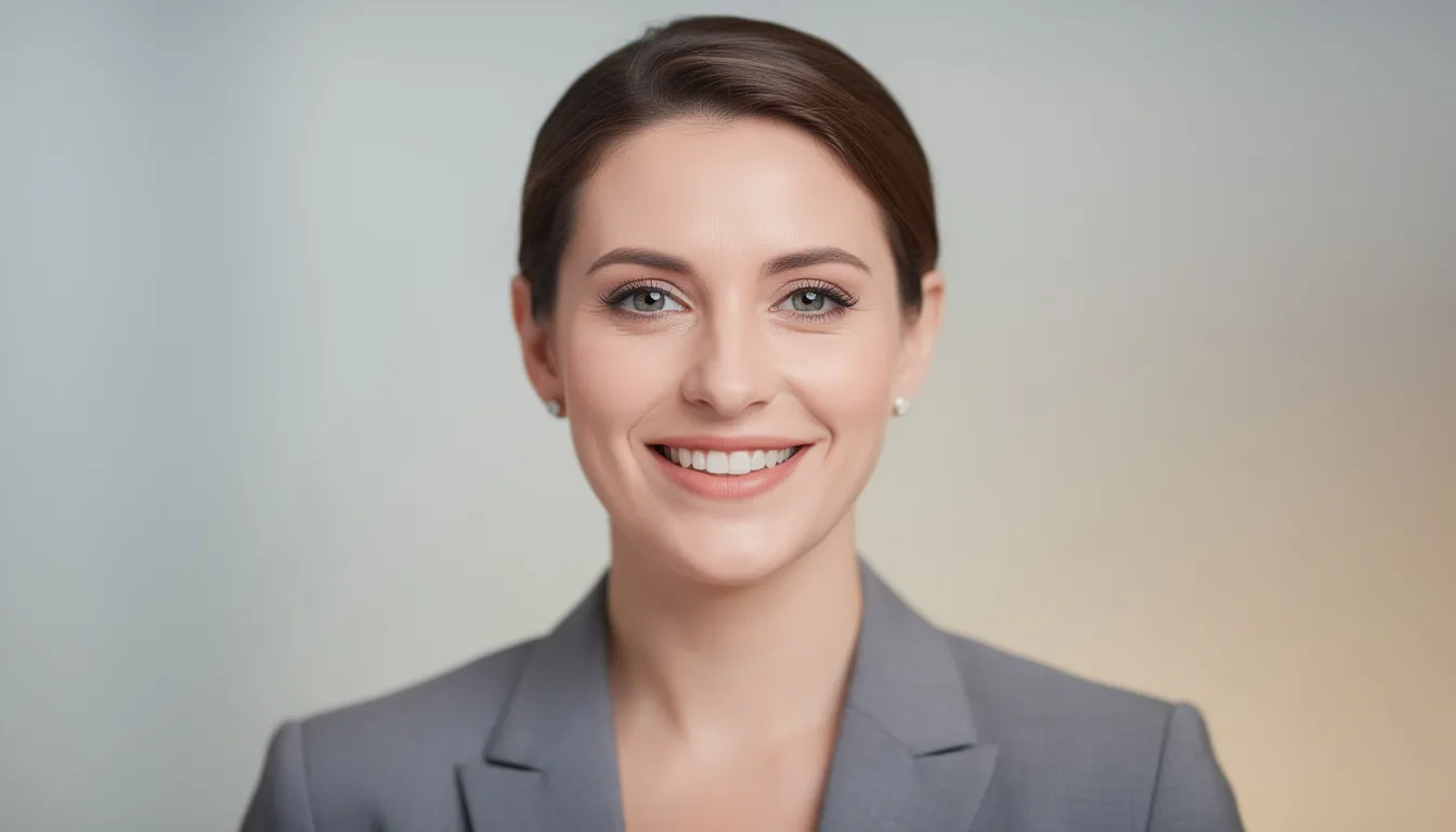 A professional headshot of a smiling person is captured in good lighting, showcasing their friendly demeanor. This image could serve as an engaging profile picture for a social media platform, helping to enhance their social media presence and attract more followers on Twitter.