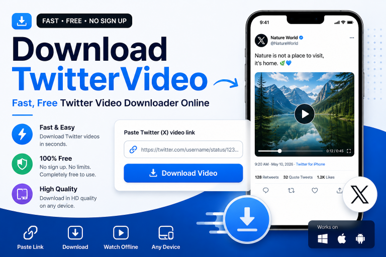 DownloadTwitterVideo – Fast, Free Twitter Video Downloader Online