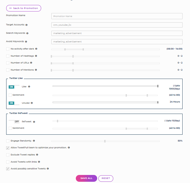 influence them Campaigns configuration